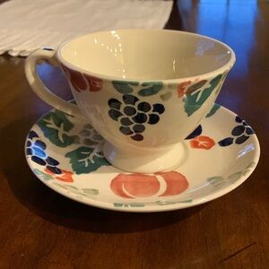Royal Winton Cup & Saucer Bordeaux Hand Decorated Spongeware England ☕️